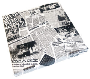 Newspaper print Double Fold pizza box 3