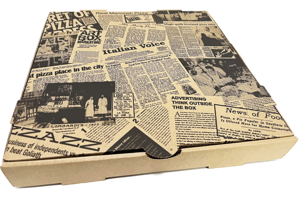 Newspaper ECO pizza boxes