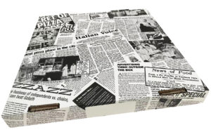 Newspaper print Double Fold ECO pizza box