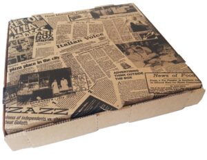 Pizza Box, 7 Brown with Generic Design, Corrugated