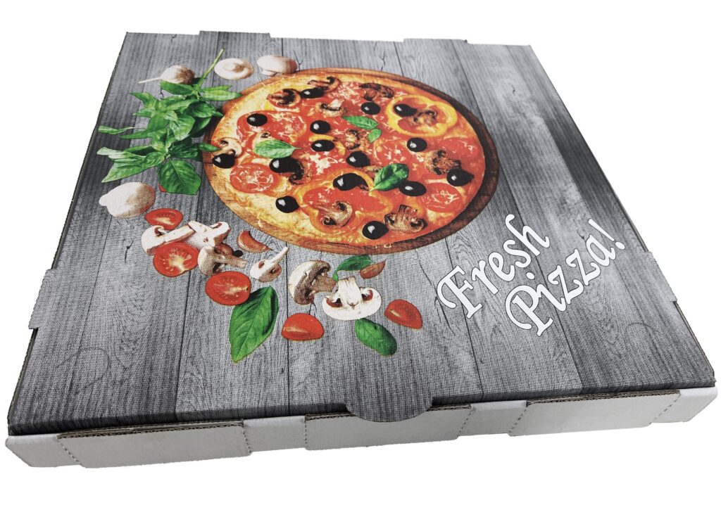 Woodgrain Pizza White Print